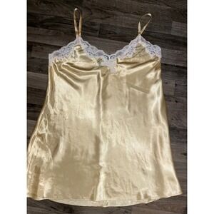 VTG Jones New York Satin Lace Trim Fairy Goth Nightgown Slip Dress Ivory 2X